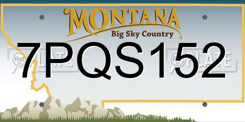 7PQS152 Montana License Plate