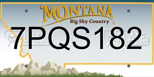 7PQS182 Montana License Plate