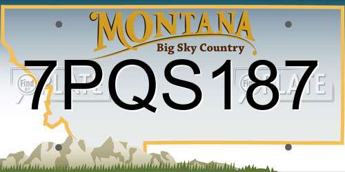 7PQS187 Montana License Plate
