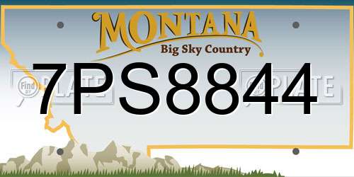 7PS8844 Montana License Plate