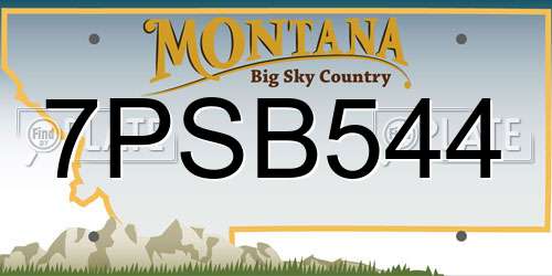 7PSB544 Montana License Plate