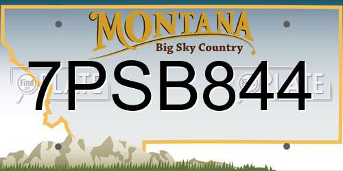 7PSB844 Montana License Plate