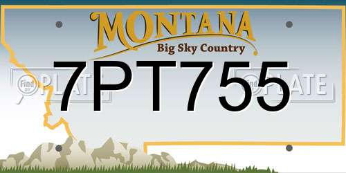 7PT755 Montana License Plate