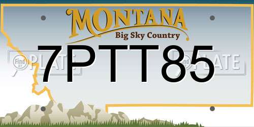 7PTT85 Montana License Plate