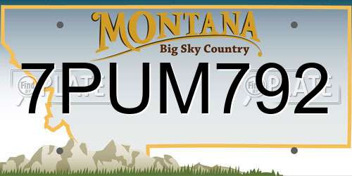 7PUM792 Montana License Plate
