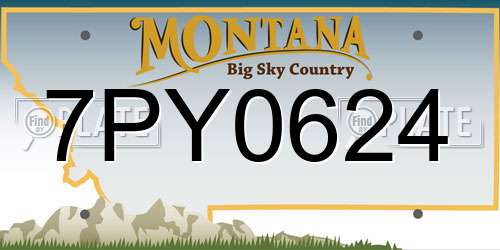 7PY0624 Montana License Plate