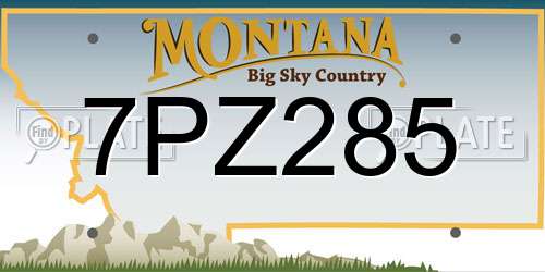 7PZ285 Montana License Plate