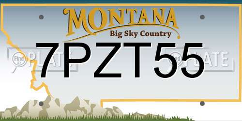 7PZT55 Montana License Plate