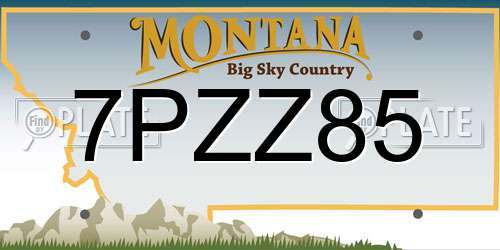 7PZZ85 Montana License Plate