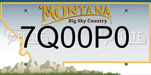 7Q00P0 Montana License Plate