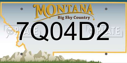 7Q04D2 Montana License Plate