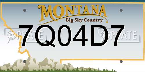 7Q04D7 Montana License Plate