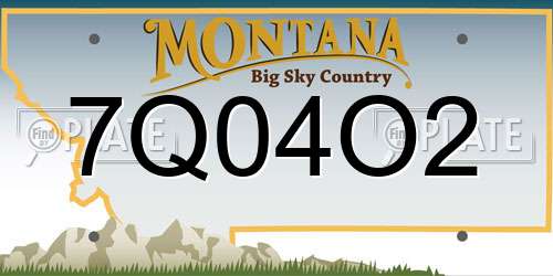 7Q04O2 Montana License Plate