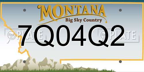 7Q04Q2 Montana License Plate