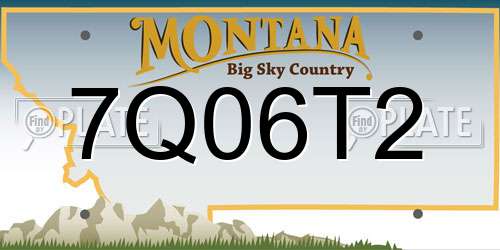 7Q06T2 Montana License Plate