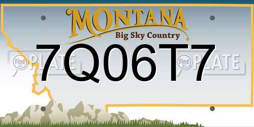 7Q06T7 Montana License Plate