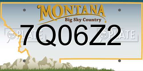 7Q06Z2 Montana License Plate
