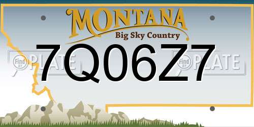 7Q06Z7 Montana License Plate