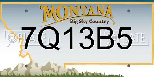 7Q13B5 Montana License Plate