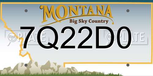 7Q22D0 Montana License Plate