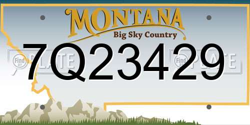 7Q23429 Montana License Plate