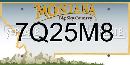 7Q25M8 Montana License Plate
