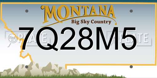 7Q28M5 Montana License Plate