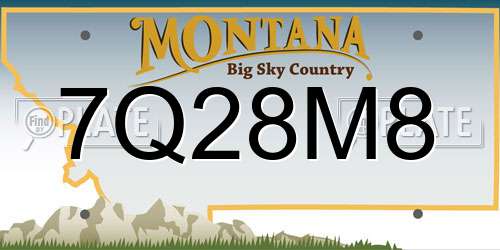 7Q28M8 Montana License Plate