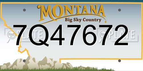 7Q47672 Montana License Plate