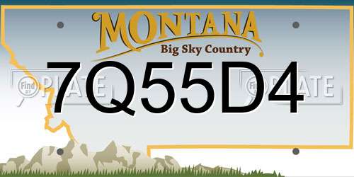 7Q55D4 Montana License Plate