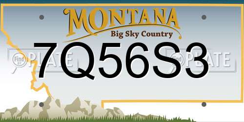 7Q56S3 Montana License Plate