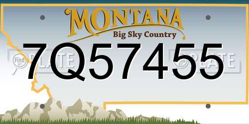 7Q57455 Montana License Plate