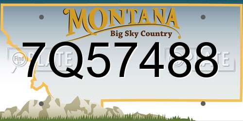 7Q57488 Montana License Plate