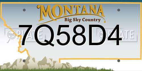 7Q58D4 Montana License Plate