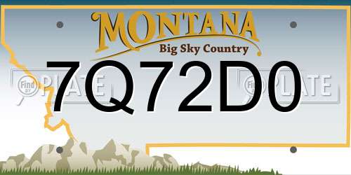 7Q72D0 Montana License Plate