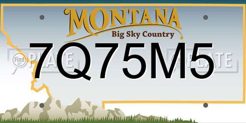 7Q75M5 Montana License Plate