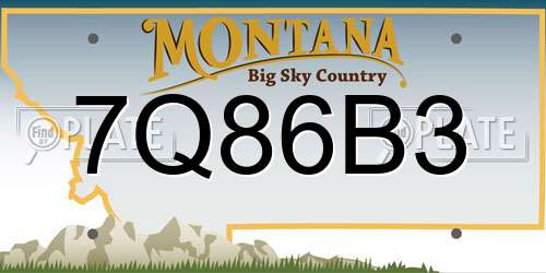 7Q86B3 Montana License Plate