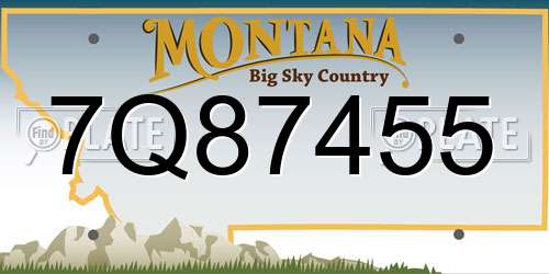 7Q87455 Montana License Plate