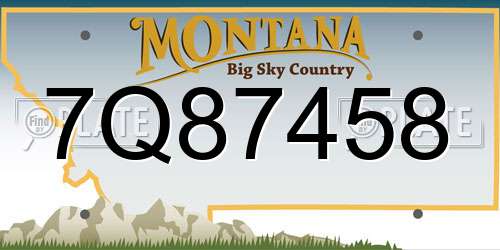 7Q87458 Montana License Plate