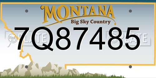 7Q87485 Montana License Plate