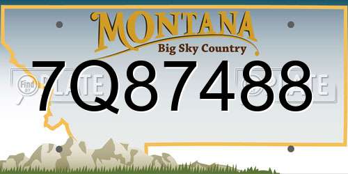 7Q87488 Montana License Plate