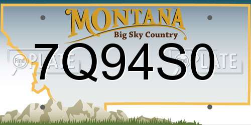 7Q94S0 Montana License Plate