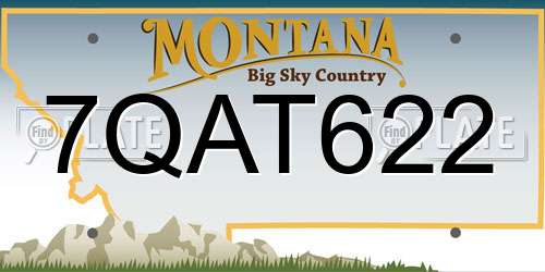 7QAT622 Montana License Plate