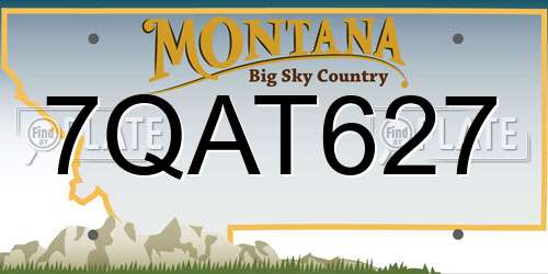 7QAT627 Montana License Plate
