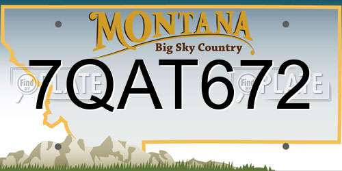 7QAT672 Montana License Plate