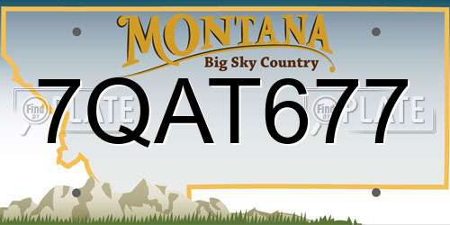 7QAT677 Montana License Plate