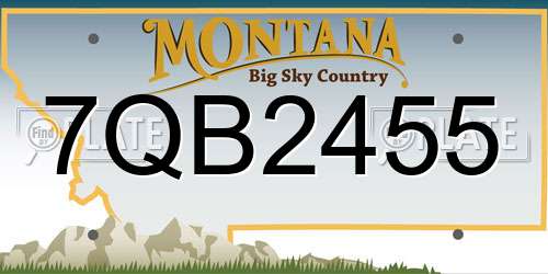 7QB2455 Montana License Plate