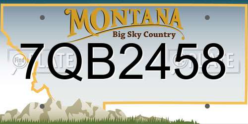 7QB2458 Montana License Plate