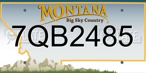 7QB2485 Montana License Plate