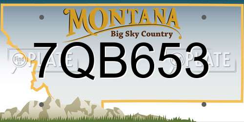7QB653 Montana License Plate